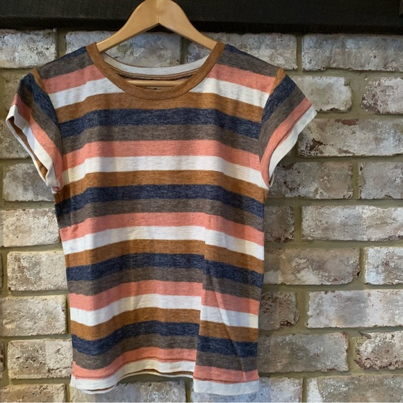 Madewell | Textured Tee in Stripe - Picture 3 of 11